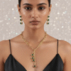 Anti-Tarnish High Fashion Emerald Crystal Necklace Set With Earrings