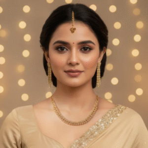 Anti-Tarnish Rhinestone Strap Statement Necklace Set With Earrings