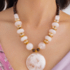 Bead & Resin Statement Necklace Set With Earrings