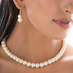 Classic Pearl Necklace Set With Earrings
