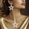 Anti-Tarnish Star Necklace Set With Earrings