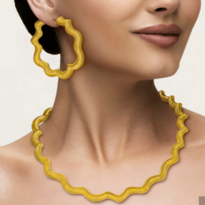 Anti-Tarnish Spring Necklace Set With Earrings