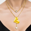 Anti-Tarnish Multilayered Golden Heart Necklace