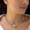 Anti-Tarnish Box Chain Necklace Set with Earrings