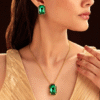 Anti-Tarnish Emerald Bliss Pendant Set
